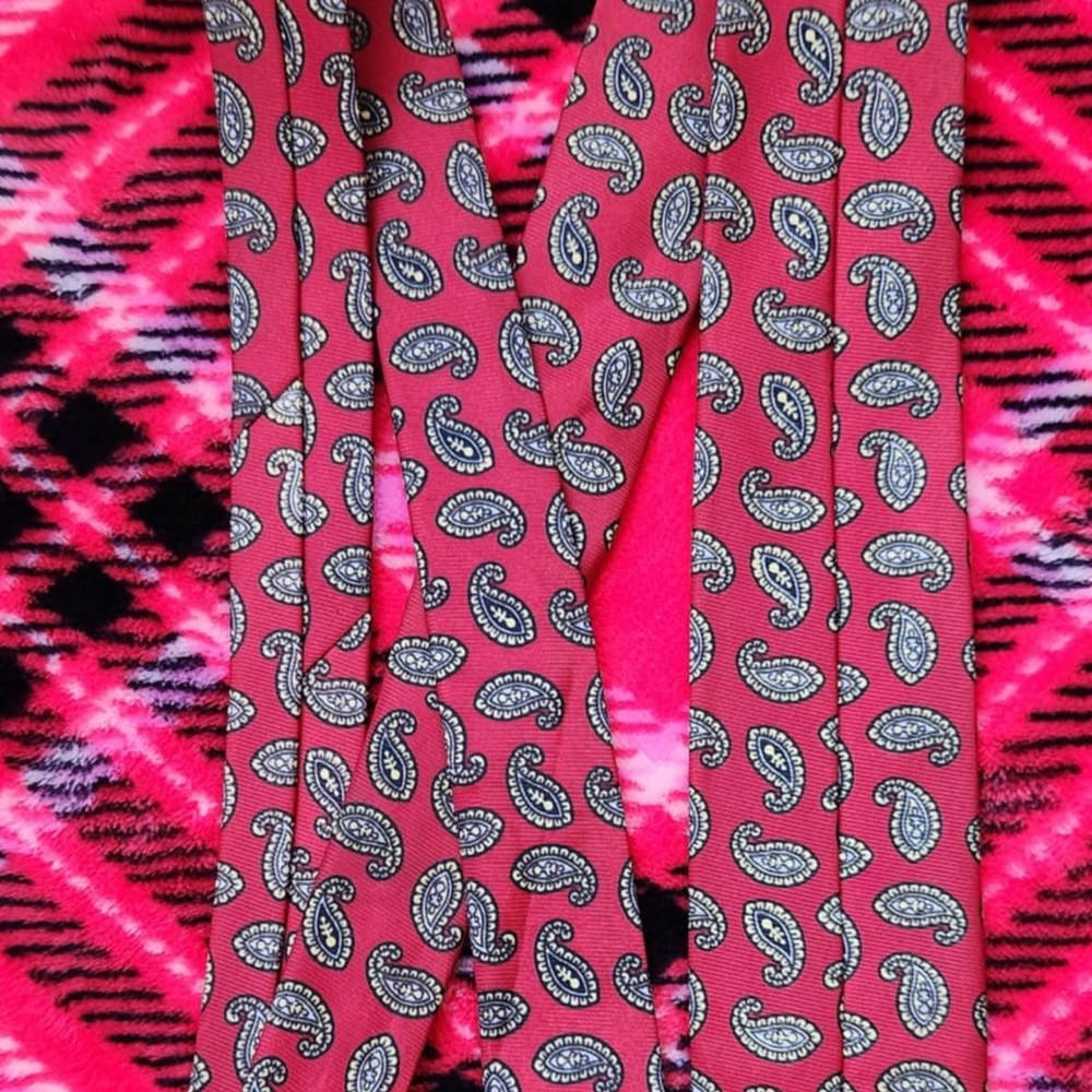 Paisley Patterned Tie in Red and Pink